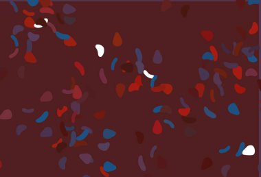 Koyu mavi, soyut şekilli kırmızı vektör arkaplan. Renkli rastgele şekillerle modern soyut illüstrasyon. Bir cep telefonu için arka plan.