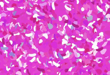 Karmaşık şekilli açık pembe vektör deseni. Soyut tarzda rengarenk gradyan şekilleri olan bir resim. Kartvizitiniz için modern tasarım.