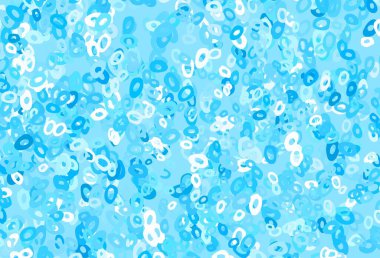 Açık mavi, küreli kırmızı vektör deseni. Bulanık yağmur damlaları olan soyut bir çizim. İş reklamları için tasarım.