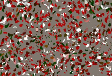 Açık yeşil, soyut şekilli kırmızı vektör arkaplan. Renkli rastgele şekillerle modern soyut illüstrasyon. İşiniz için en iyi akıllı tasarım.