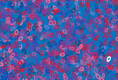 Açık mavi, diskli kırmızı vektör dokusu. Soyut arka planda bulanık kabarcıklar ve renkli gradyan. Posterler, afişler için tasarım.