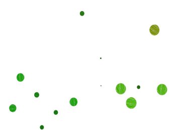 Açık yeşil, küreli sarı vektör deseni. Parlak renkli soyut çemberlerin olduğu bir resim. İş reklamları için tasarım.