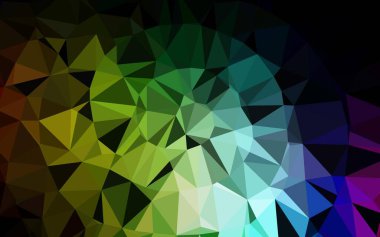 Koyu Çokrenkli, Gökkuşağı vektörü çokgen arkaplan.