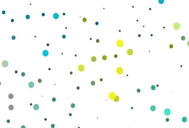 Açık mavi, benekli sarı vektör kapağı. Doğa tarzında bulanık halkaları olan güzel renkli çizimler. Posterler, afişler için tasarım.