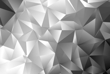 Koyu Gümüş, gri vektör düşük polimerli düzen. Gradyanı olan modern geometrik soyut çizim. İş tasarımınız için yepyeni bir tarz.