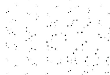 Açık siyah vektör arkaplanı çizgiler, daireler, eşkenar dörtgenler. Renkli noktaları, çizgileri, küpleri olan soyut çizimler. İş ilanınız için akıllı tasarım.