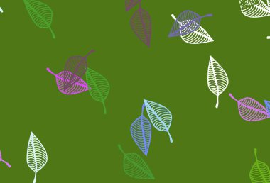 Açık Çokrenkli, Gökkuşağı vektör karalama arkaplanı. Karalama tarzında yaprakları olan belirsiz bir çizim. Web siteniz için Doodle tasarımı.