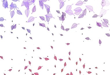 Açık Pembe, Mavi vektör karalama düzeni. Renkli yapraklı eskiz karalamalar. İş tasarımınız için yepyeni bir tarz.