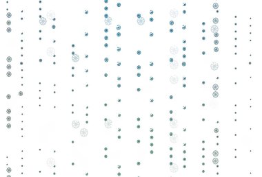 Açık mavi, parlak kar taneleriyle yeşil vektör düzeni. Buz kristalleri ile soyut resimleme. Bu kalıp yeni yıl ilanı, broşürler için kullanılabilir.