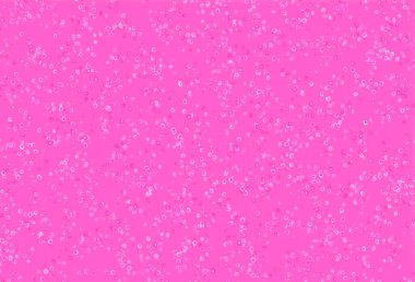 Lekeli açık pembe vektör kaplaması. Parlak renkli soyut çemberlerin olduğu bir resim. İş reklamları için tasarım.