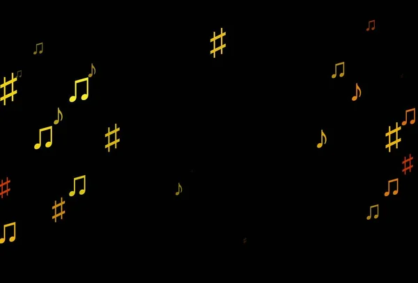 Темно Оранжевый Векторный Фон Музыкальными Симфониями Современная Абстрактная Иллюстрация Мелодичными — стоковый вектор