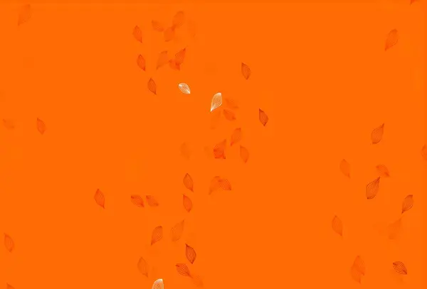 ライトオレンジベクトル手塗りテクスチャ 葉と現代の幾何学的な抽象的なイラスト あなたのデザインのための新しいテクスチャ — ストックベクタ