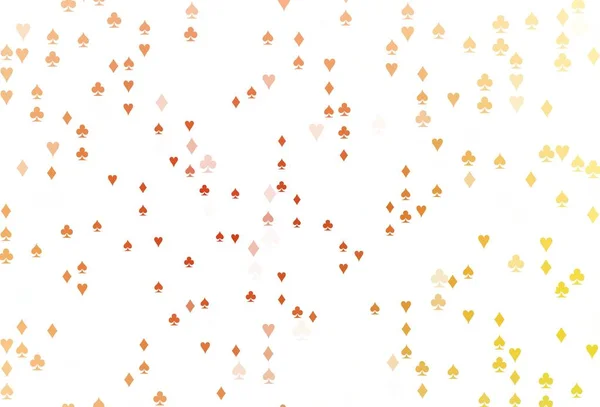Hellgelber Orangefarbener Vektorhintergrund Mit Karten Zeichen Farbenfroher Verlauf Mit Zeichen — Stockvektor