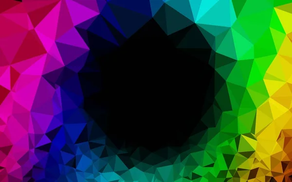 Dark Multicolor Texture Mosaïque Triangle Vectoriel Arc Ciel — Image vectorielle