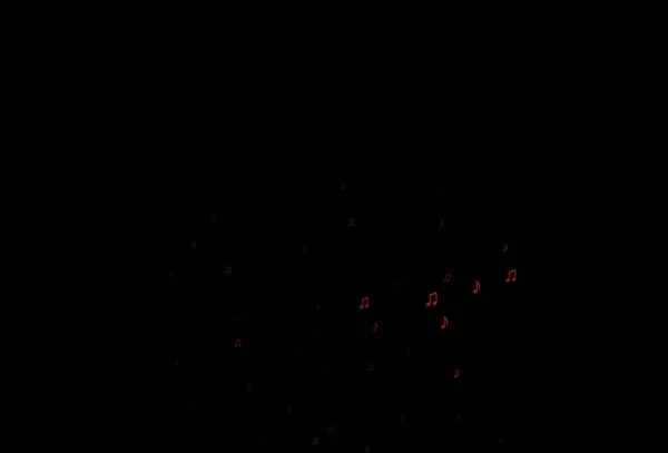 Dunkelrotes Vektormuster Mit Musik Elementen Leuchtende Illustration Von Farbenfrohen Notenverläufen — Stockvektor