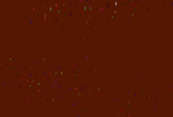 Helles Mehrfarbiges Regenbogenfarbenes Vektormuster Mit Geschlechterelementen Moderne Abstrakte Illustration Mit — Stockvektor
