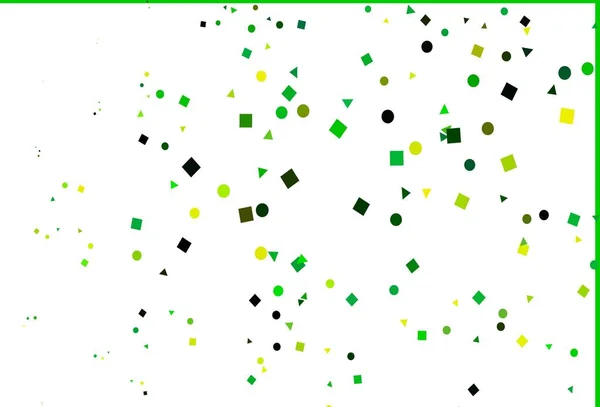 Светло Зеленая Желтая Векторная Компоновка Кругами Линиями Прямоугольниками Блестящие Абстрактные — стоковый вектор