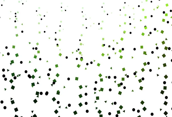 ライトグリーンのベクトルの背景に線 カラフルな円 三角形 正方形のセットでイラスト Cmの模様 — ストックベクタ