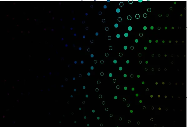 Tmavé Vícebarevné Duhové Vektorové Pozadí Bublinami Třpytivé Abstraktní Ilustrace Rozmazanými — Stockový vektor