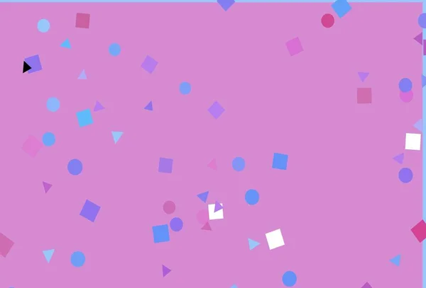 浅色粉红 蓝色矢量覆盖在多角形风格与圆圈 摘要用圆弧 三角形 立方体抽象梯度图解 商业广告模式 — 图库矢量图片