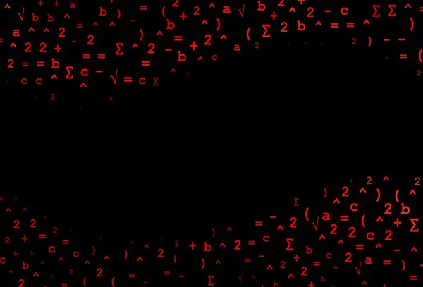 Темно Красный Векторный Рисунок Арифметическими Признаками Иллюстрация Числовыми Символами Абстрактном — стоковый вектор
