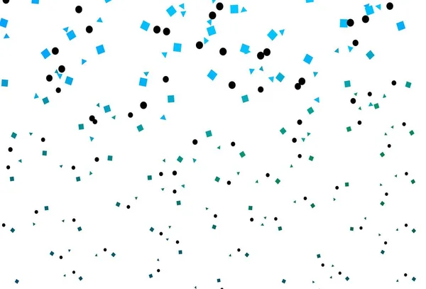 浅蓝色 带圆圈的多角形绿色矢量图案 用球体 正方形 线条勾勒出闪光的抽象图解 小册子 传单的样式 — 图库矢量图片