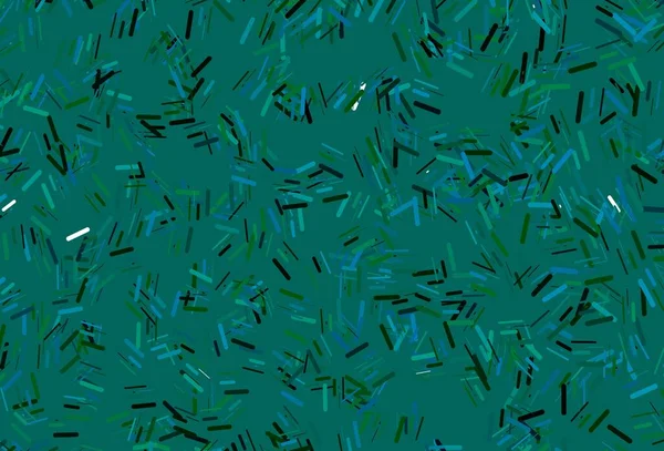Темно Синій Зелений Векторний Візерунок Вузькими Лініями Блискуча Кольорова Ілюстрація — стоковий вектор
