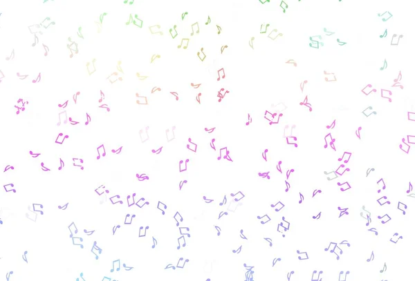 Lumière Multicolore Texture Vectorielle Arc Ciel Avec Des Notes Musicales — Image vectorielle