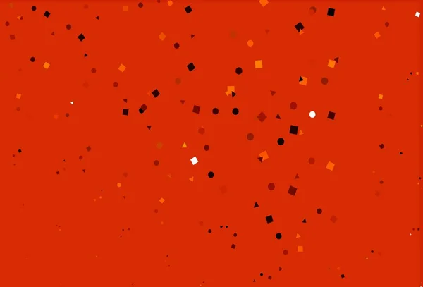 Modello Vettoriale Arancione Chiaro Con Cristalli Cerchi Quadrati Illustrazione Astratta — Vettoriale Stock