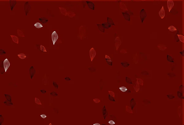 Светло Красная Векторная Текстура Красочная Абстрактная Иллюстрация Листьями Стиле Каракулей — стоковый вектор