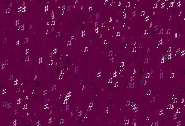 音楽ノートとライトパープルベクトルテクスチャ 抽象的な背景に隔離されたカラフルな音楽キー 壁紙のための現代的なデザイン — ストックベクタ
