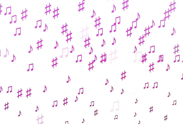 Texture Vectorielle Rose Clair Avec Des Notes Musicales Illustration Brillante — Image vectorielle