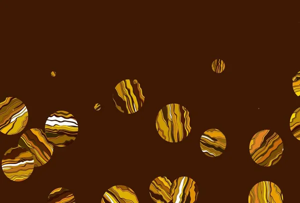 Jasnożółte Pomarańczowe Tło Wektora Bąbelkami Piękna Kolorowa Ilustracja Zamazanymi Kręgami — Wektor stockowy