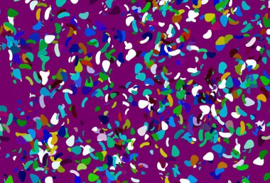 Aydınlık çokrenkli, soyut şekilli gökkuşağı vektör arkaplanı. Soyut tarzda rengarenk gradyan şekilleri olan bir resim. Kartvizitiniz için modern tasarım.