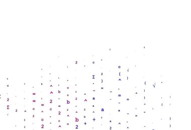 Açık pembe, matematiksel sembollü mavi vektör dokusu. Ayrı tabelaları olan parlak renkli çizimler. Reklamlar, kitapçıklar, eğitim broşürleri.