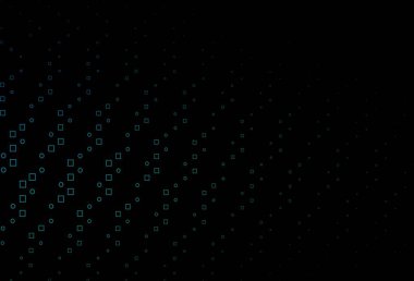 Koyu mavi, kristalleri ve dikdörtgenleri olan yeşil vektör deseni. Dikdörtgen şekilli soyut çizimler. Cep telefonları için arka plan.