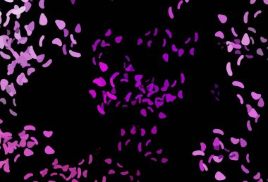 Memphis şekilli koyu mor vektör şablonu. Rastgele şekillerle soyut tarzda dekoratif tasarım. Web siteniz için basit tasarım.