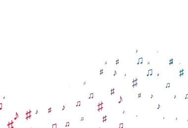 Müzik sembollü soyut vektör arkaplanı. Soyut tarzda dekoratif tasarım ve müzik şekilleri. Fasion dergileri için şablon. 