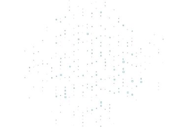 Açık mavi, kare biçiminde yeşil vektör şablonu. Renkli dikdörtgenlerle modern soyut çizimler. Reklamlar için desen.