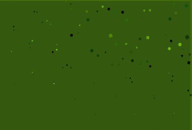 Açık yeşil vektör şablonu kristaller, daireler, kareler. Renkli daireler, üçgenler, dikdörtgenler. Web siteleri için şablon kullanılabilir.