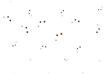 Dairesel ve küplü açık kırmızı vektör dokusu. Çemberler, üçgenler ve küplerle soyut gradyan çizimi. Reklamlar için desen.