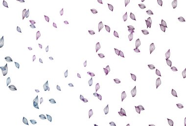 Açık Pembe, Mavi vektör karalama dokusu. Yapraklarla modern tarzda yepyeni renkli bir tasvir. Web sitesi için dokulu desen.