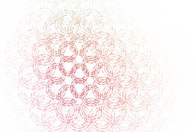 Açık yeşil, noktalı kırmızı vektör arkaplanı. Parlak renkli soyut çemberlerin olduğu bir resim. Reklamlar, broşürler için desen.