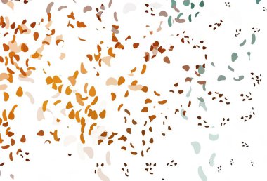 Soyut şekilli hafif turuncu vektör arkaplanı. Rastgele şekillerle soyut tarzda dekoratif tasarım. Web siteniz için basit tasarım.