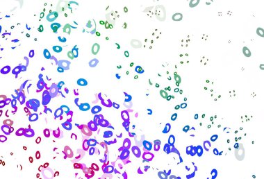 Çok renkli ışık, küreli gökkuşağı vektör deseni. Doğa tarzında bulanık halkaları olan güzel renkli çizimler. Suyun deseni, yağmur damlaları.