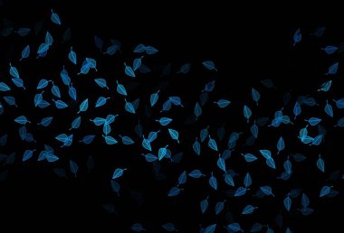 Koyu mavi vektör karalama deseni. Rengarenk yapraklı doğal bir desen. Boyama kitapları ve çocuklar için sayfalar.