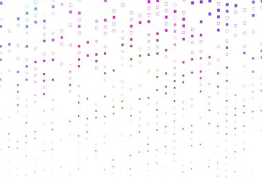 Aydınlık Çokrenkli, dikdörtgenli Gökkuşağı vektör düzeni, kareler. Renkli dikdörtgenlerle modern soyut çizimler. İş ilanınız için akıllı tasarım.