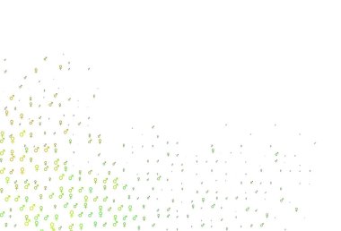 Açık yeşil, cinsiyet faktörlü sarı vektör deseni. Renkli gradyan tarzında cinsiyet işaretli akıllı bir illüstrasyon. Fasion dergileri için şablon.