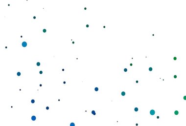 Açık mavi, daireli yeşil vektör şablonu. Bulanık dekoratif tasarım baloncuklu soyut tarzda. Marka kitabınız için şablon.