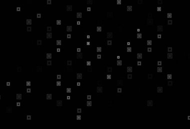 Koyu gümüş, gri vektör dokusu dikdörtgen, dairesel tarzda. Renkli dikdörtgenleri ve daireleri olan güzel bir illüstrasyon. Cep telefonları için arka plan.